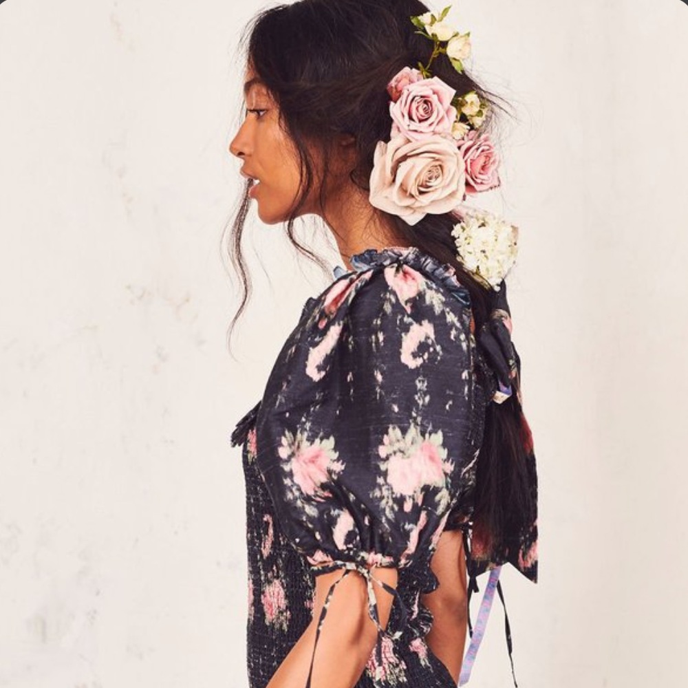 Loveshackfancy Violet Dress in Black Coffee